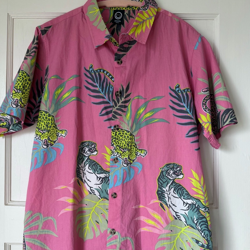 Neff Pink Jungle Print Men's Shirt